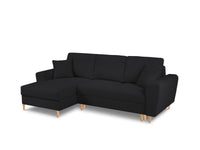 Cosmopolitan Design - Divano convertibile angolare sinistro con contenitore "Kyoto" 4 posti in bouclé nero 