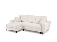 Cosmopolitan Design - Divano convertibile angolare sinistro con contenitore "Kyoto" 4 posti in bouclé beige 