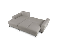 Cosmopolitan Design - Divano convertibile angolare sinistro con contenitore "Kyoto" 4 posti in bouclé grigio 