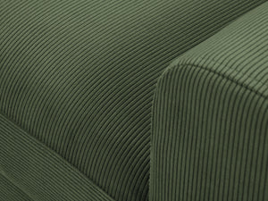 Cosmopolitan Design - Divano convertibile angolare sinistro con box "Kyoto" 4 posti in velluto a coste verde bottiglia 