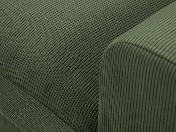 Cosmopolitan Design - Divano convertibile angolare sinistro con box "Kyoto" 4 posti in velluto a coste verde bottiglia 