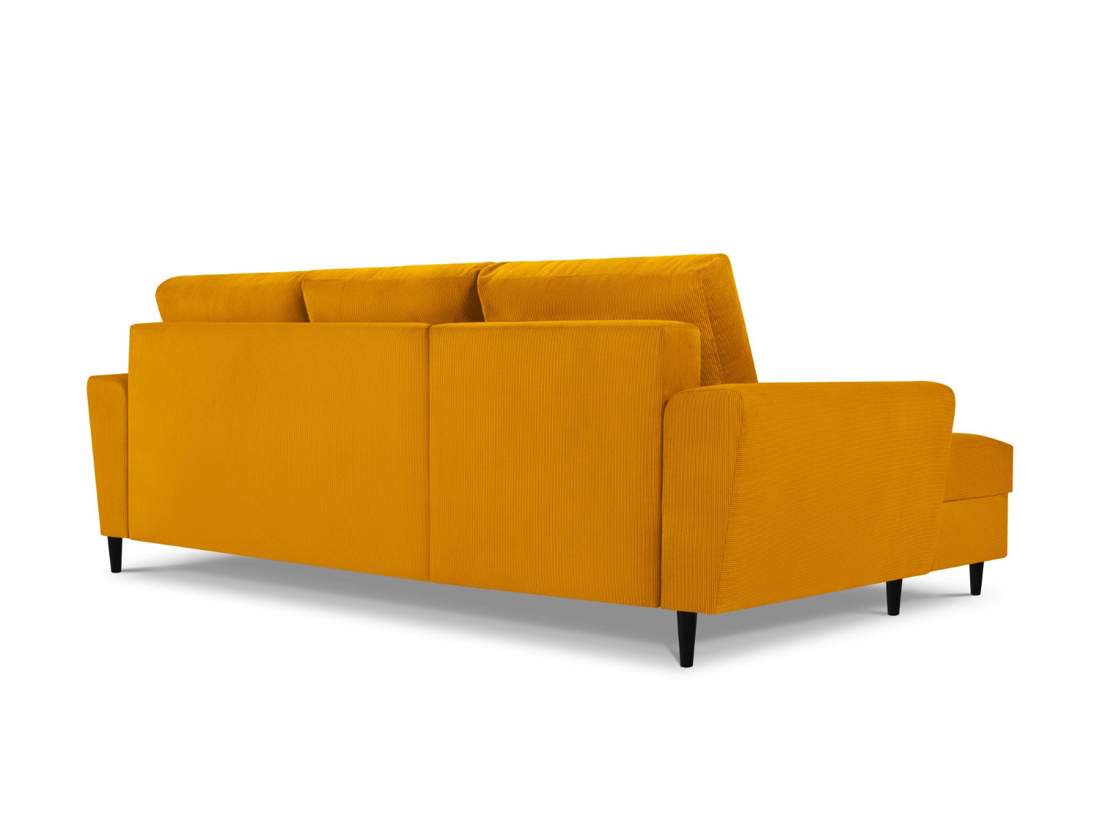 Cosmopolitan Design - Divano convertibile angolare sinistro con contenitore "Kyoto" 4 posti in velluto a coste giallo 