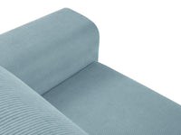 Cosmopolitan Design - Divano convertibile angolare sinistro con contenitore "Kyoto" 4 posti in velluto a coste azzurro 