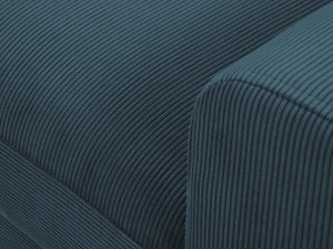 Cosmopolitan Design - Divano convertibile angolare sinistro con box "Kyoto" 4 posti in velluto a coste blu scuro 