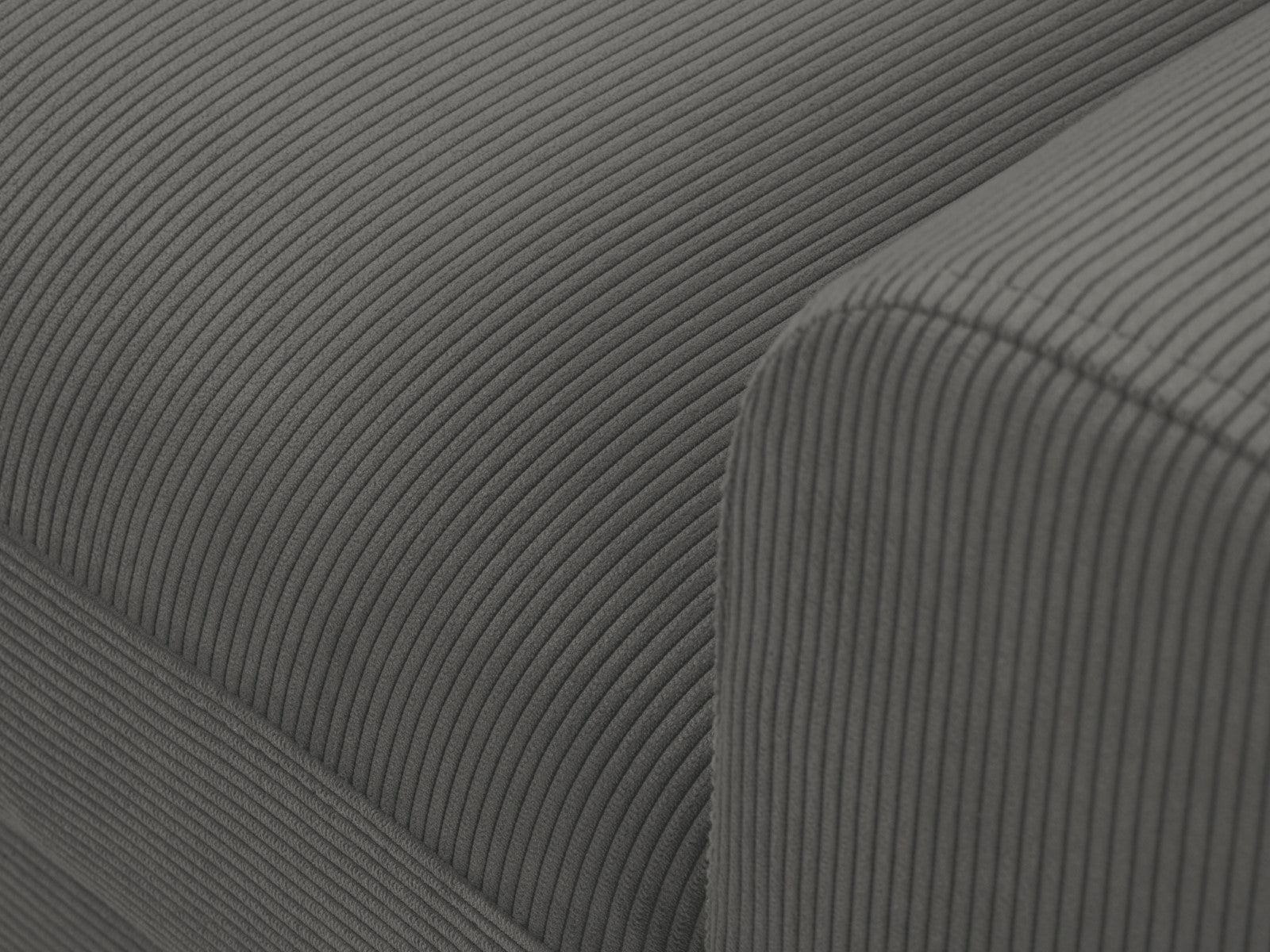 Cosmopolitan Design - Divano convertibile angolare sinistro con contenitore "Kyoto" 4 posti in velluto a coste grigio 