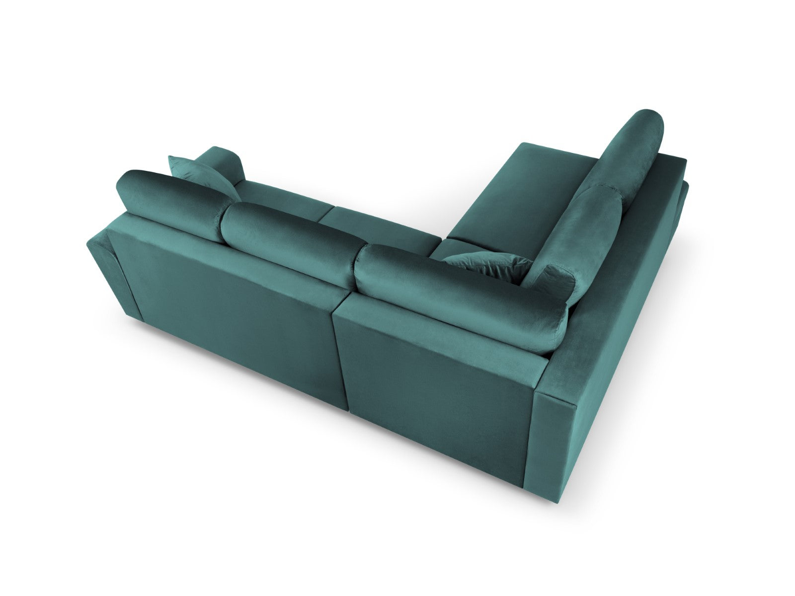 Cosmopolitan Design - Divano convertibile angolare sinistro con contenitore "Kyoto" 5 posti in velluto petrolio 