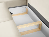 Cosmopolitan Design - Divano convertibile angolare sinistro con contenitore "Kyoto" 5 posti in velluto beige chiaro 