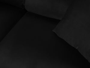 Cosmopolitan Design - Divano convertibile angolare sinistro con contenitore "Kyoto" 5 posti in velluto nero 