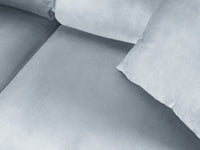 Cosmopolitan Design - Divano convertibile angolare sinistro con contenitore "Kyoto" 5 posti in velluto azzurro 