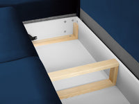 Cosmopolitan Design - Divano convertibile angolare sinistro con contenitore "Kyoto" 5 posti in velluto blu reale 