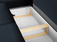 Cosmopolitan Design - Divano convertibile angolare sinistro con contenitore "Kyoto" 5 posti in velluto blu scuro 