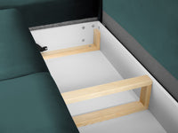 Cosmopolitan Design - Divano convertibile angolare sinistro con contenitore "Kyoto" 5 posti in velluto petrolio 