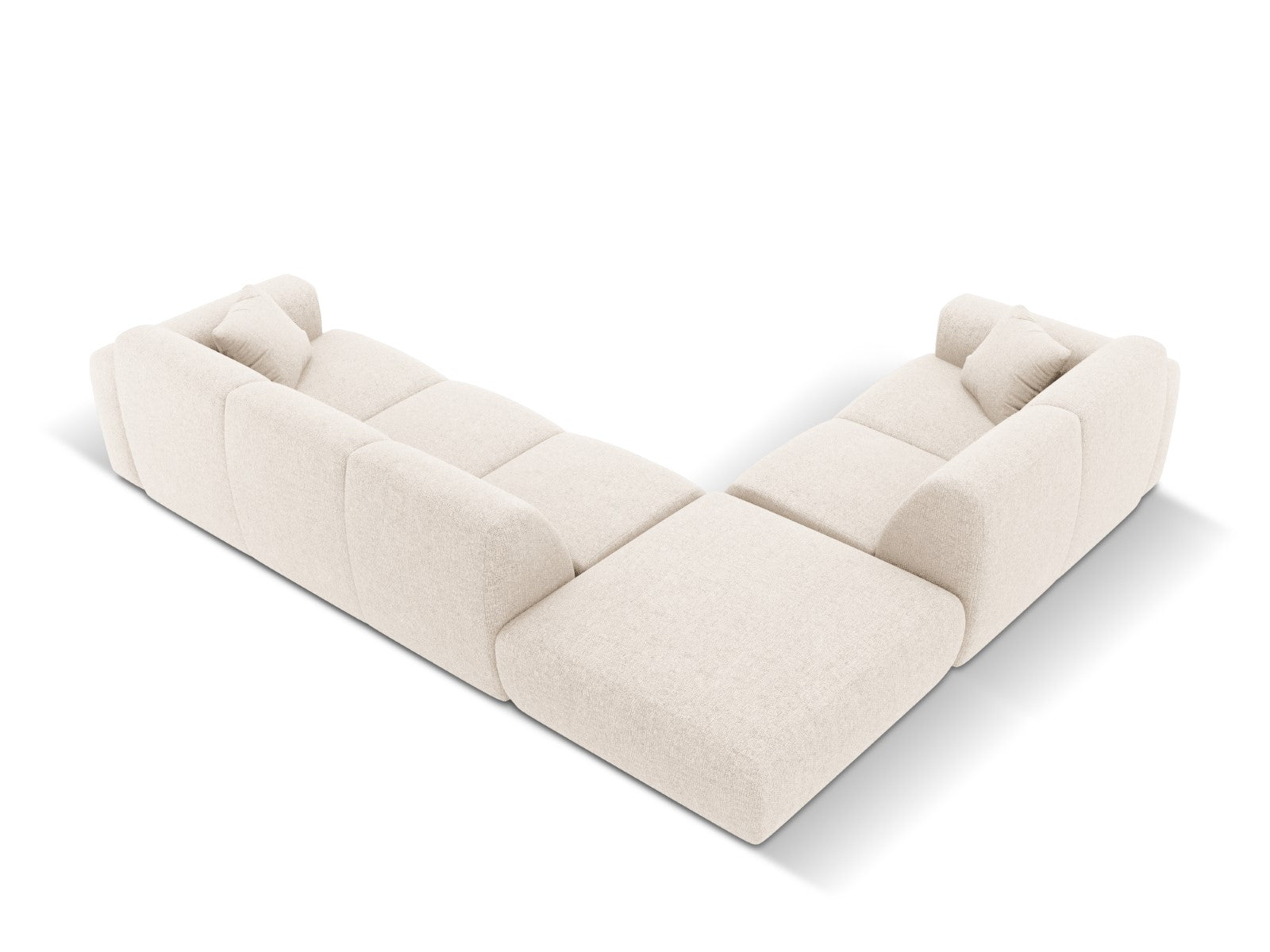 Cosmopolitan Design - Divano angolare sinistro "Nolio" 4 posti in ciniglia beige chiaro 