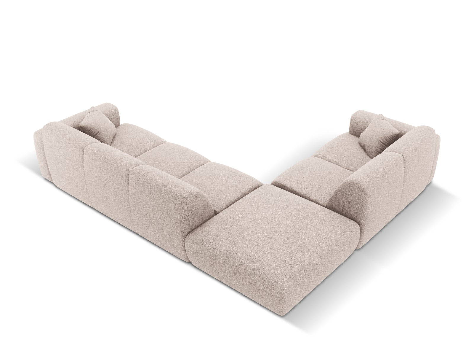 Cosmopolitan Design - Divano angolare sinistro "Nolio" 4 posti in ciniglia beige 