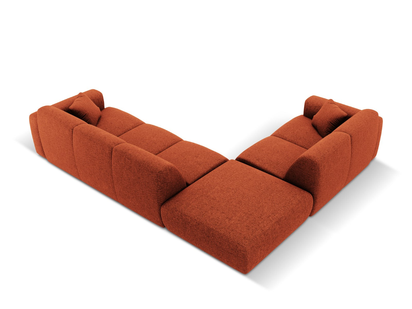 Cosmopolitan Design - Divano angolare sinistro "Nolio" 4 posti in ciniglia terracotta 