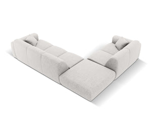 Cosmopolitan Design - Divano angolare sinistro "Nolio" 4 posti in ciniglia grigio chiaro 