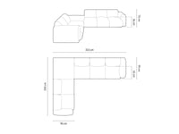Cosmopolitan Design - Divano angolare sinistro "Nolio" 4 posti in ciniglia grigio chiaro 