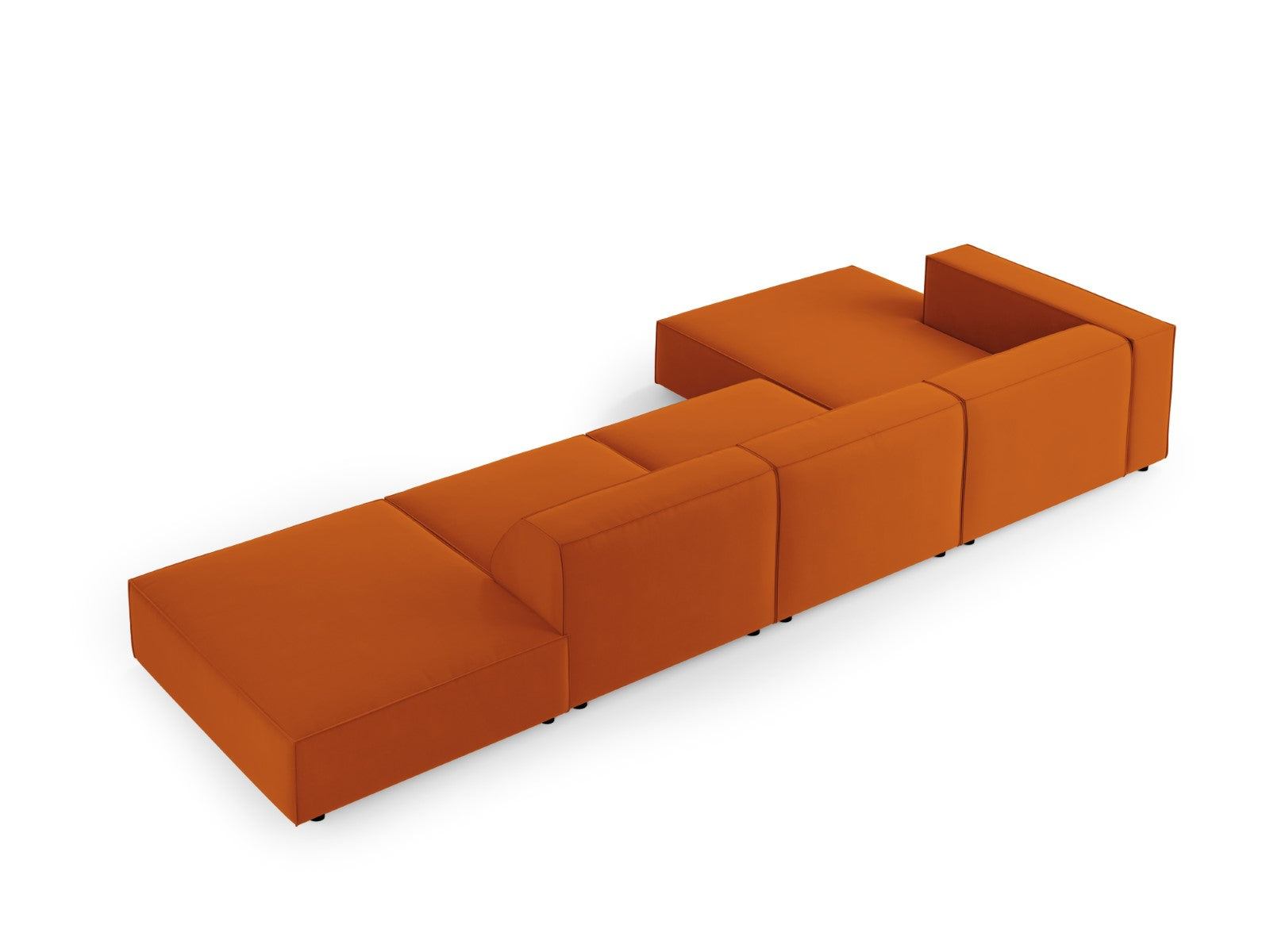 Cosmopolitan Design - Divano angolare sinistro "Arendal" 5 posti in velluto terracotta 