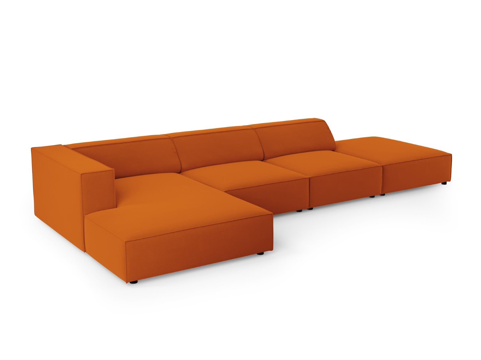 Cosmopolitan Design - Divano angolare sinistro "Arendal" 5 posti in velluto terracotta 