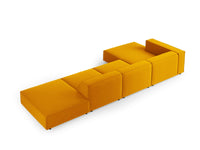 Cosmopolitan Design - Divano angolare sinistro "Arendal" 5 posti in velluto giallo 