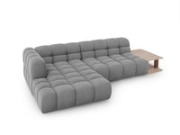 Cosmopolitan Design - Divano angolare modulare sinistro "Sky" 4 posti in velluto grigio chiaro 