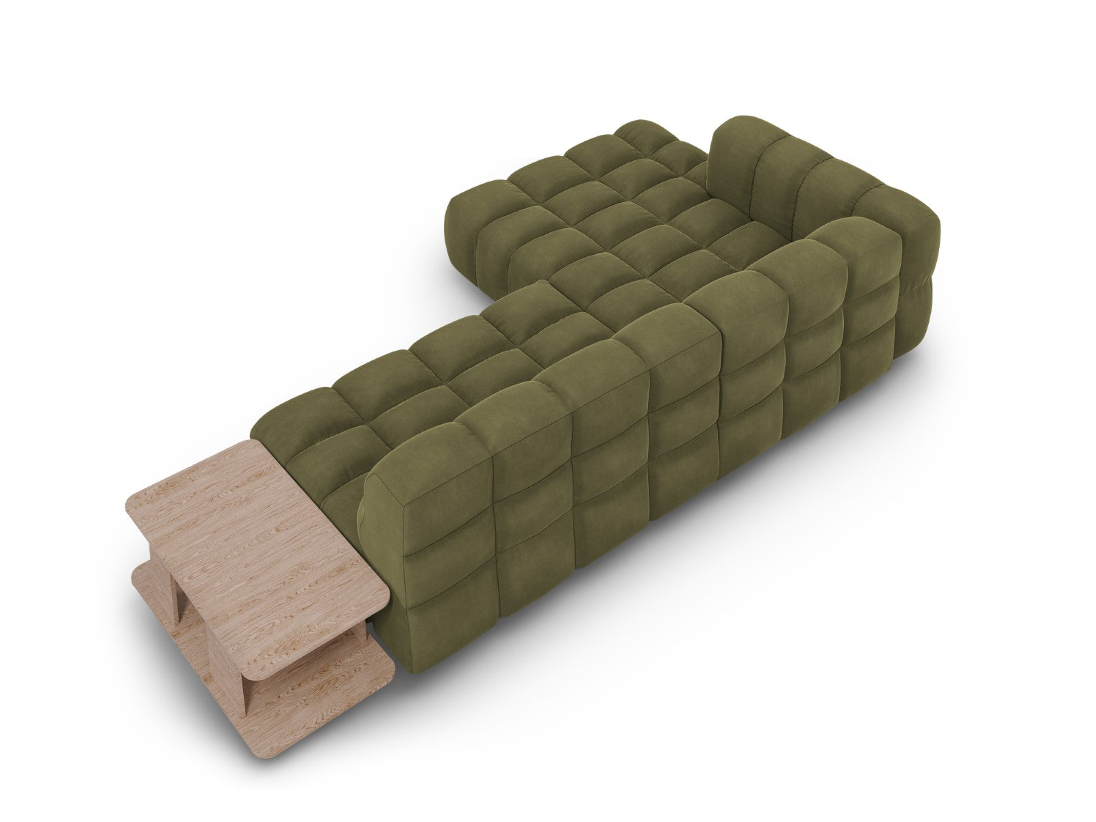 Cosmopolitan Design - Divano angolare modulare sinistro "Sky" 4 posti in velluto verde chiaro 