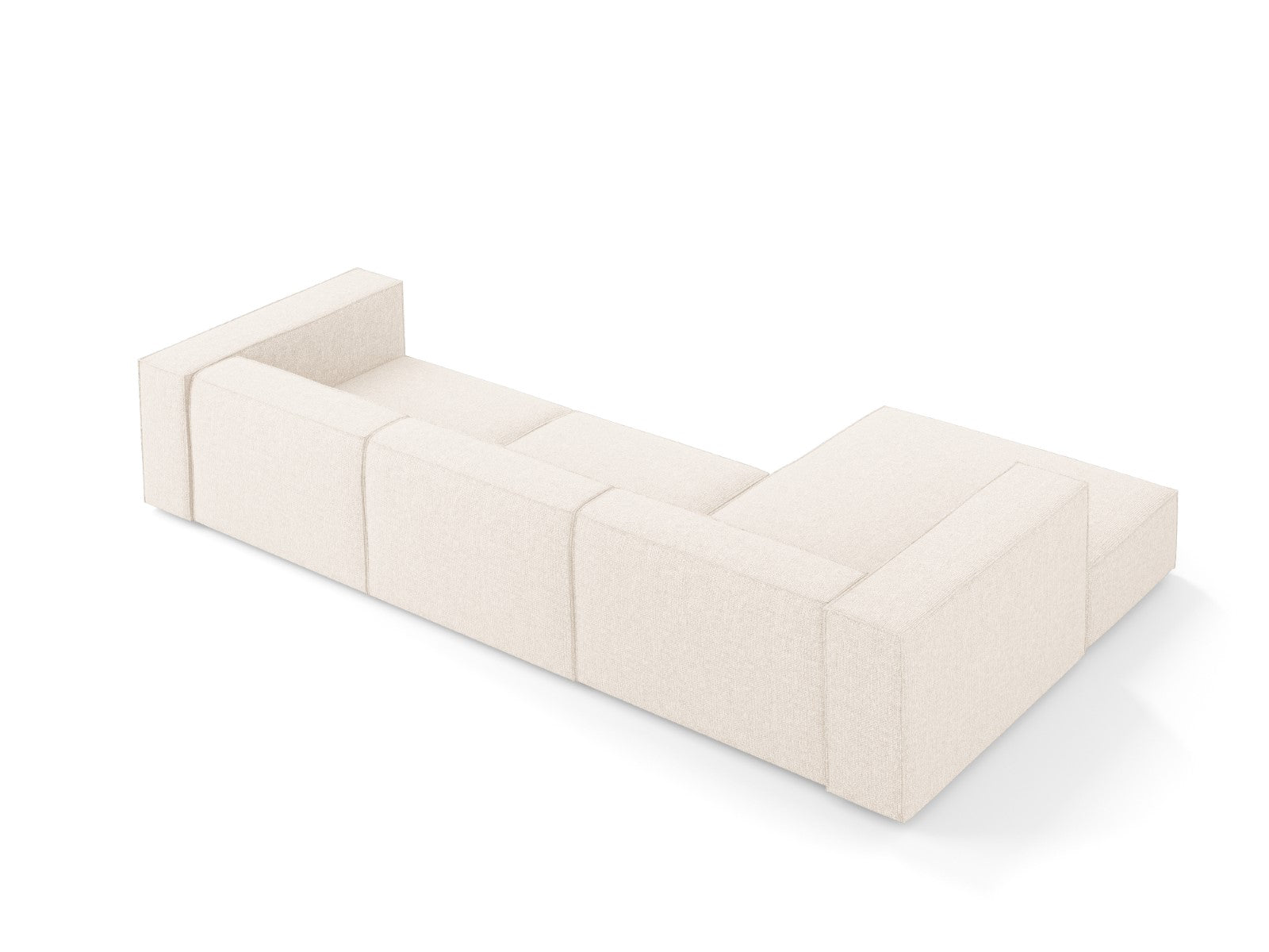 Cosmopolitan Design - Divano angolare sinistro "Arendal" 4 posti in ciniglia beige chiaro 