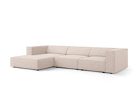 Cosmopolitan Design - Divano angolare sinistro "Arendal" 4 posti in ciniglia beige 