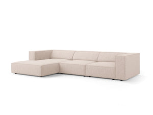 Cosmopolitan Design - Divano angolare sinistro "Arendal" 4 posti in ciniglia beige 