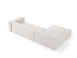 Cosmopolitan Design - Divano angolare sinistro "Arendal" 4 posti in ciniglia grigio chiaro 