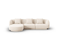 Cosmopolitan Design - Divano angolare sinistro "Tulum" 4 posti in ciniglia beige chiaro 