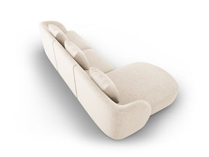 Cosmopolitan Design - Divano angolare sinistro "Tulum" 4 posti in ciniglia beige chiaro 