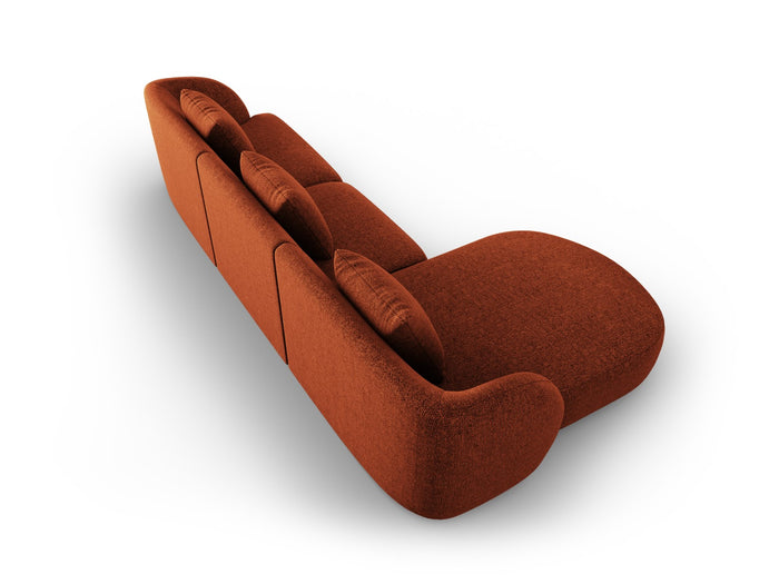 Cosmopolitan Design - Divano angolare sinistro "Tulum" 4 posti in ciniglia terracotta 