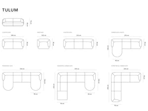 Cosmopolitan Design - Divano angolare sinistro "Tulum" 4 posti in ciniglia terracotta 