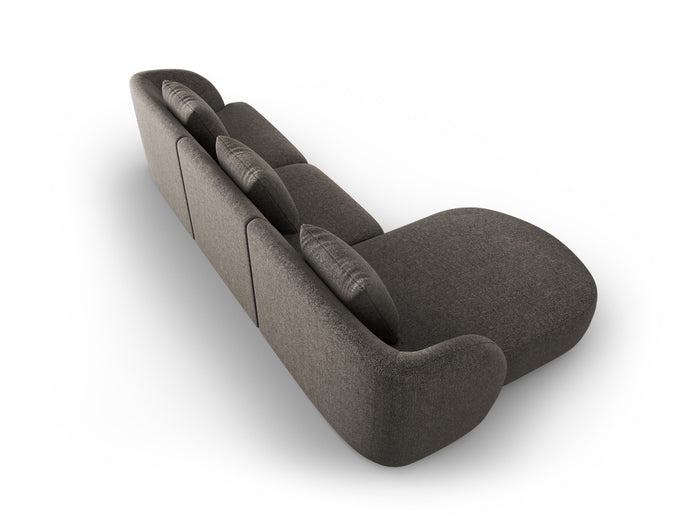 Cosmopolitan Design - Divano angolare sinistro "Tulum" 4 posti in ciniglia grigio 