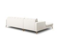 Cosmopolitan Design - Divano angolare sinistro "Bali" 5 posti in tessuto strutturato beige chiaro 