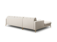 Cosmopolitan Design - Divano angolare sinistro "Bali" 5 posti in tessuto strutturato beige 