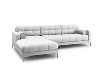 Cosmopolitan Design - Divano angolare sinistro "Bali" 5 posti in tessuto strutturato grigio chiaro 