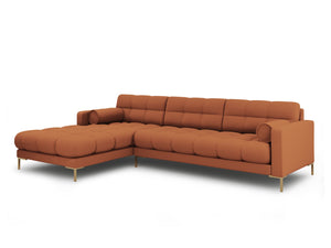 Cosmopolitan Design - Divano angolare sinistro "Bali" 5 posti in tessuto strutturato mattone 