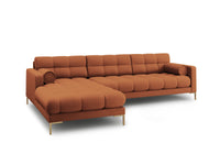 Cosmopolitan Design - Divano angolare sinistro "Bali" 5 posti in tessuto strutturato mattone 