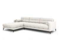 Cosmopolitan Design - Divano angolare sinistro "Bali" 5 posti in tessuto strutturato beige chiaro 