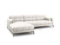 Cosmopolitan Design - Divano angolare sinistro "Bali" 5 posti in tessuto strutturato beige chiaro 