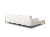 Cosmopolitan Design - Divano angolare sinistro "Bali" 5 posti in tessuto strutturato beige chiaro 