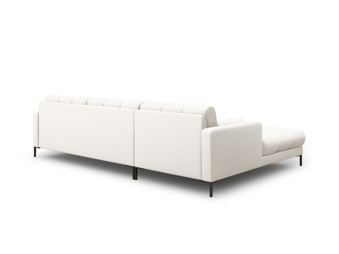 Cosmopolitan Design - Divano angolare sinistro "Bali" 5 posti in tessuto strutturato beige chiaro 