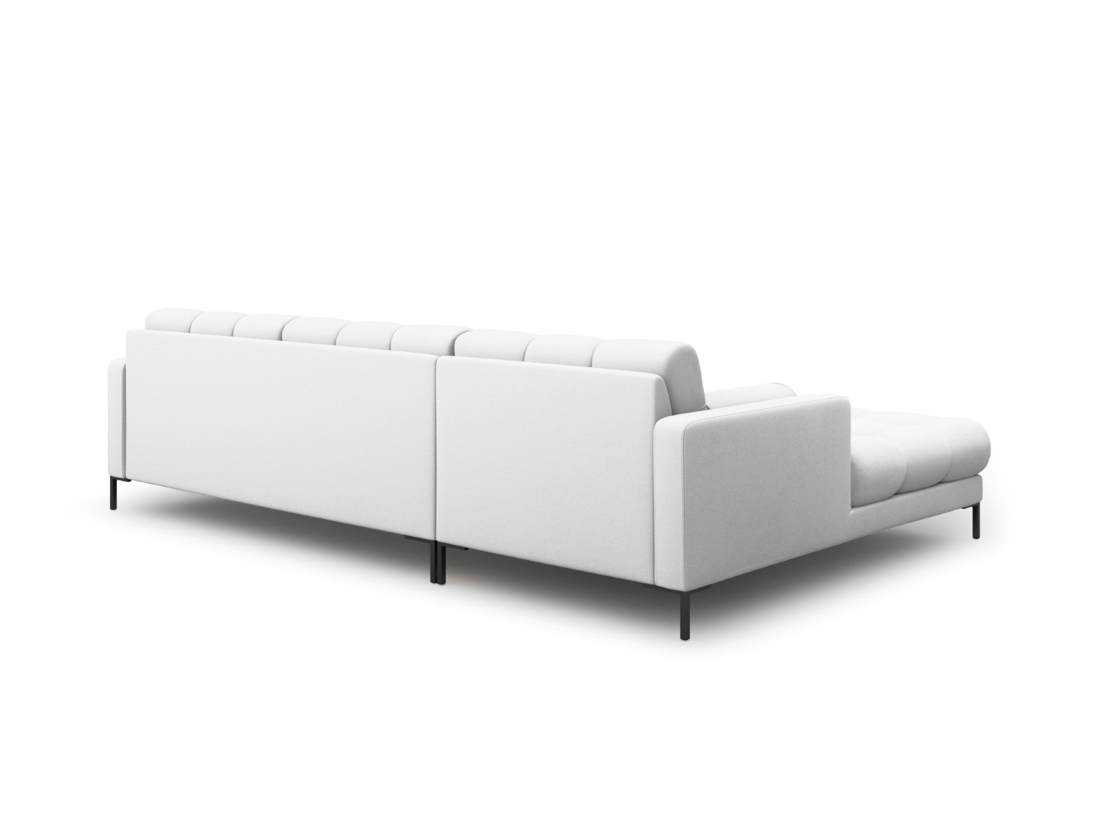 Cosmopolitan Design - Divano angolare sinistro "Bali" 5 posti in tessuto strutturato grigio chiaro 