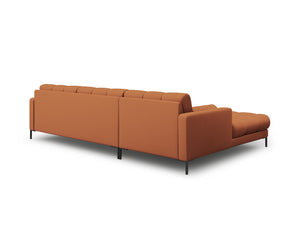 Cosmopolitan Design - Divano angolare sinistro "Bali" 5 posti in tessuto strutturato mattone 