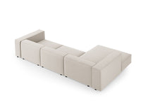 Cosmopolitan Design - Divano angolare sinistro "Arendal" 4 posti in velluto ecru 
