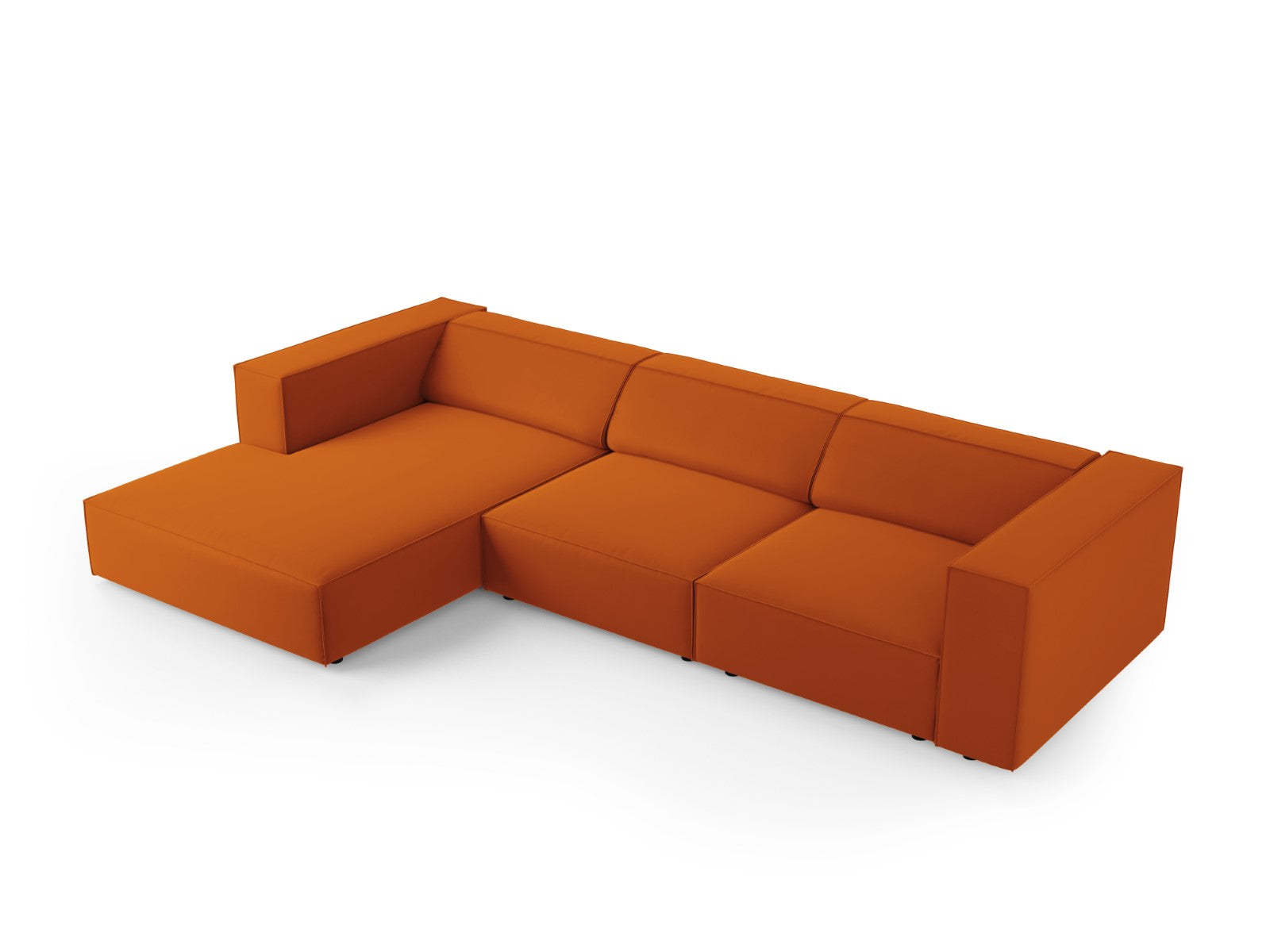 Cosmopolitan Design - Divano angolare sinistro "Arendal" 4 posti in velluto terracotta 