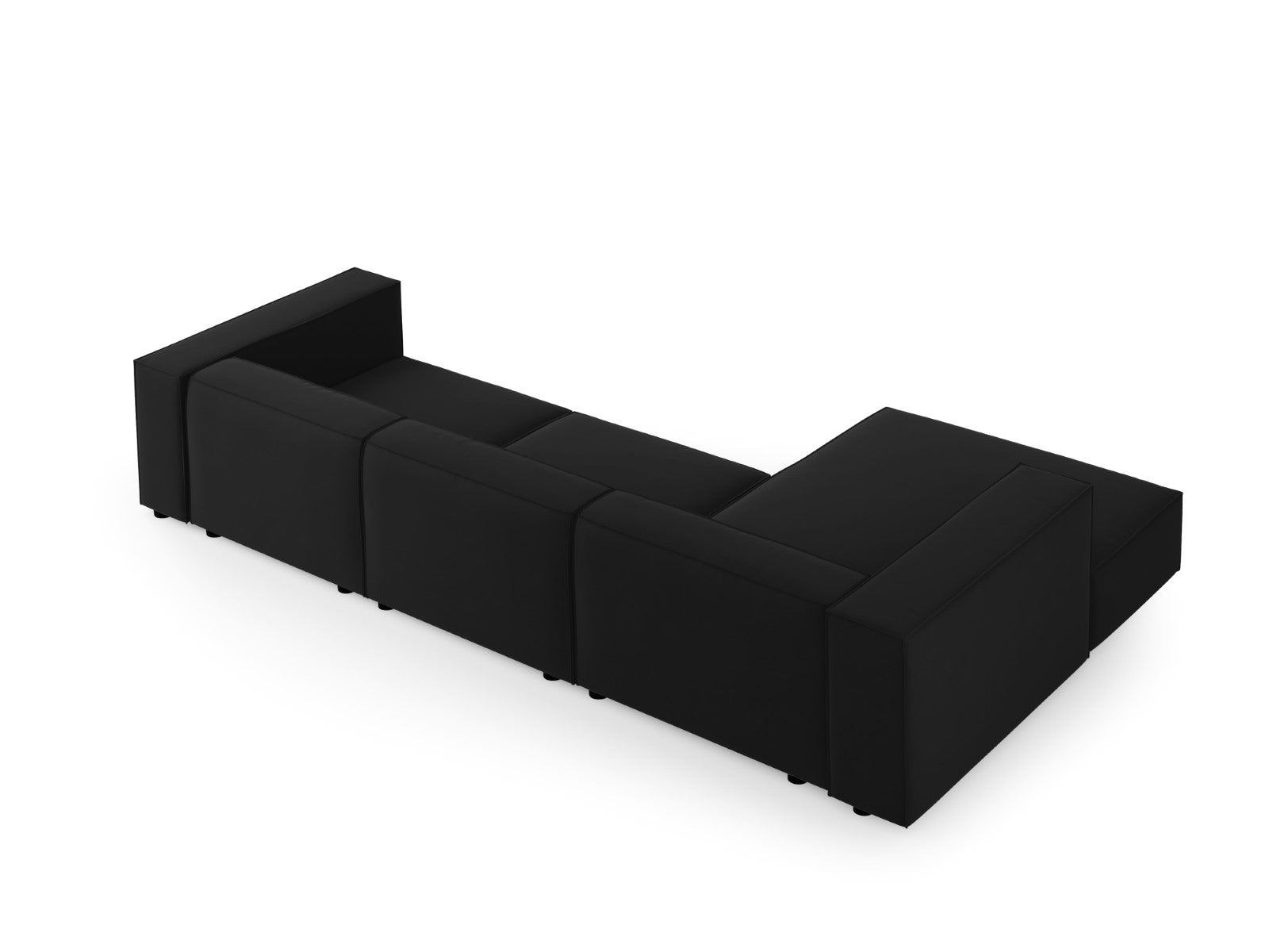 Cosmopolitan Design - Divano angolare sinistro "Arendal" 4 posti in velluto nero 