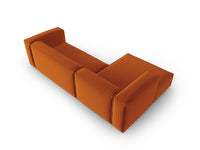 Cosmopolitan Design - Divano angolare sinistro "Mackay" 4 posti in velluto terracotta 